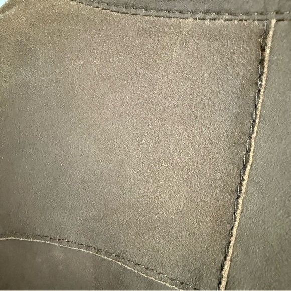 Etcetera Women Brown Genuine Leather Asymmetrical Snap Jacket Size 4 Taupe Moto - Picture 7 of 15